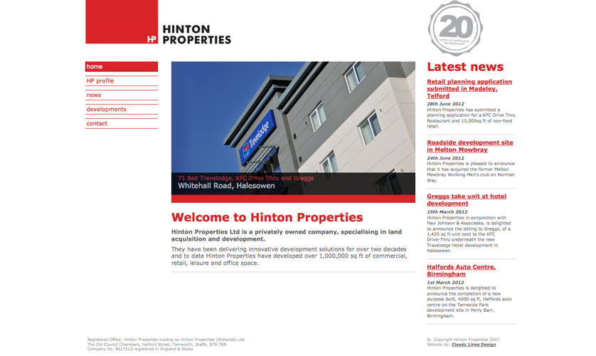Hinton Properties website