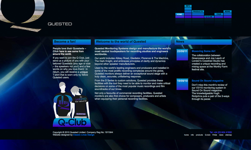 Quested speakers and monitoring systems